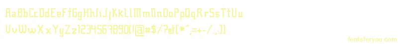 フォントFcraft01 – 白い背景に黄色の文字