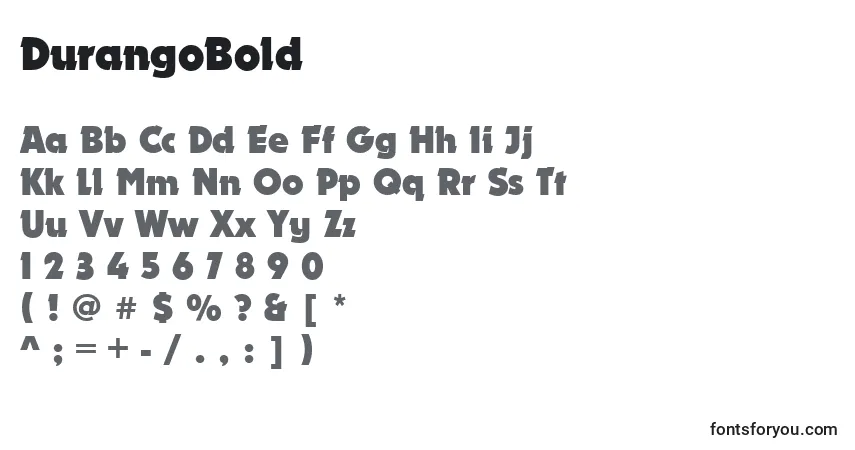 DurangoBoldフォント–アルファベット、数字、特殊文字