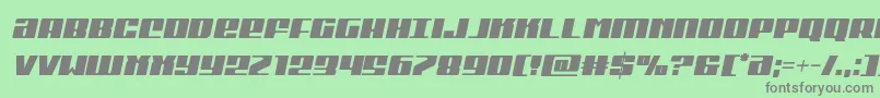 フォントMichigancondsemiital – 緑の背景に灰色の文字