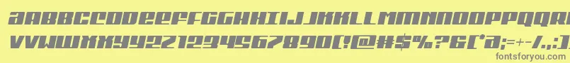 フォントMichigancondsemiital – 黄色の背景に灰色の文字