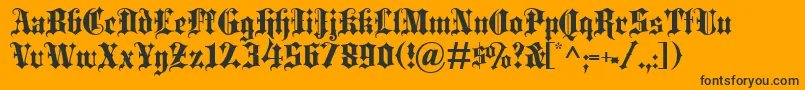 BlackletterExtrabold-fontti – mustat fontit oranssilla taustalla