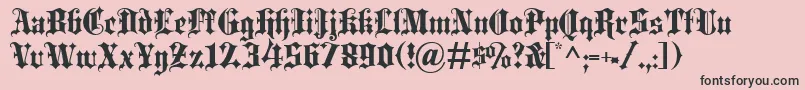フォントBlackletterExtrabold – ピンクの背景に黒い文字