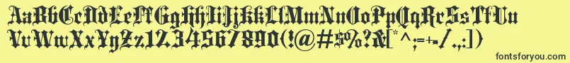 BlackletterExtrabold-fontti – mustat fontit keltaisella taustalla