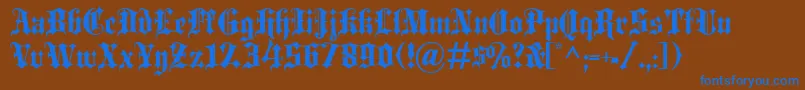 BlackletterExtrabold Font – Blue Fonts on Brown Background