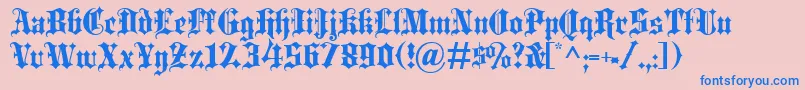 BlackletterExtrabold-Schriftart – Blaue Schriften auf rosa Hintergrund