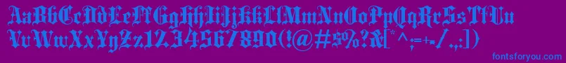 Czcionka BlackletterExtrabold – niebieskie czcionki na fioletowym tle