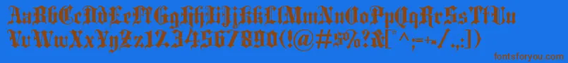 BlackletterExtrabold Font – Brown Fonts on Blue Background