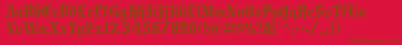 BlackletterExtrabold-Schriftart – Braune Schriften auf rotem Hintergrund