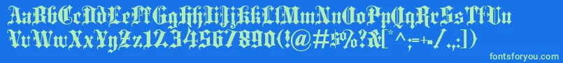 BlackletterExtrabold Font – Green Fonts on Blue Background