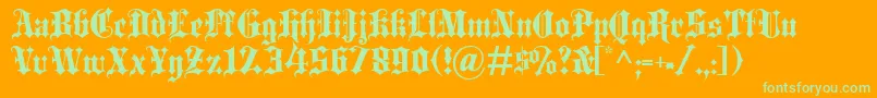 BlackletterExtrabold Font – Green Fonts on Orange Background