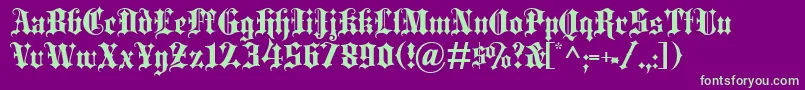 フォントBlackletterExtrabold – 紫の背景に緑のフォント