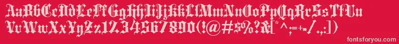BlackletterExtrabold-Schriftart – Rosa Schriften auf rotem Hintergrund