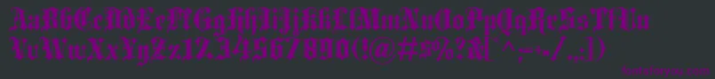 BlackletterExtrabold-fontti – violetit fontit mustalla taustalla