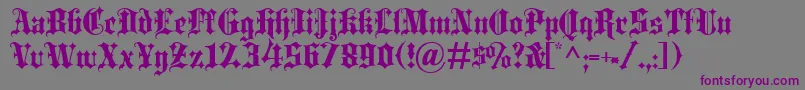 Czcionka BlackletterExtrabold – fioletowe czcionki na szarym tle