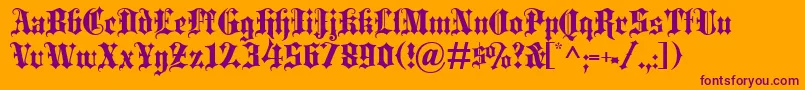 BlackletterExtrabold Font – Purple Fonts on Orange Background
