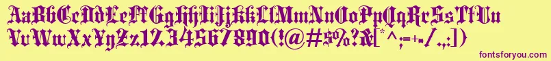 BlackletterExtrabold Font – Purple Fonts on Yellow Background