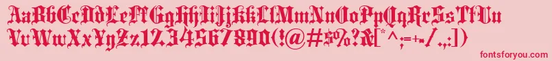 BlackletterExtrabold Font – Red Fonts on Pink Background