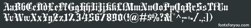 フォントBlackletterExtrabold – 黒い背景に白い文字