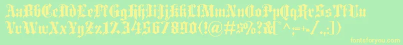 BlackletterExtrabold Font – Yellow Fonts on Green Background