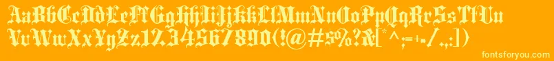フォントBlackletterExtrabold – オレンジの背景に黄色の文字