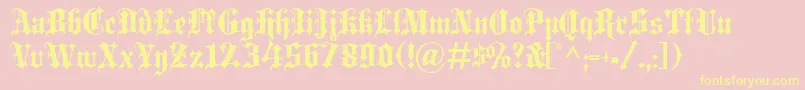 BlackletterExtrabold-fontti – keltaiset fontit vaaleanpunaisella taustalla