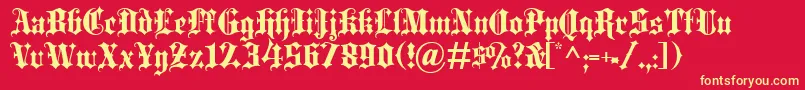 BlackletterExtrabold Font – Yellow Fonts on Red Background