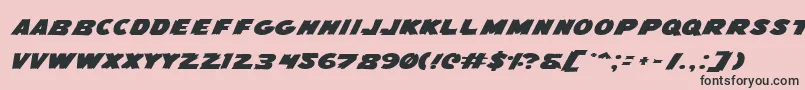 FlyingLeatherneckExpanded Font – Black Fonts on Pink Background