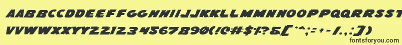 FlyingLeatherneckExpanded Font – Black Fonts on Yellow Background