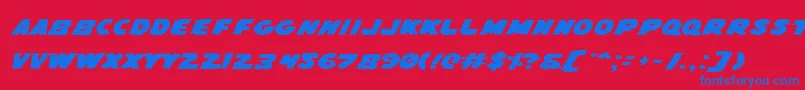 FlyingLeatherneckExpanded Font – Blue Fonts on Red Background