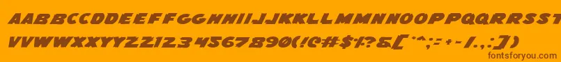 FlyingLeatherneckExpanded Font – Brown Fonts on Orange Background