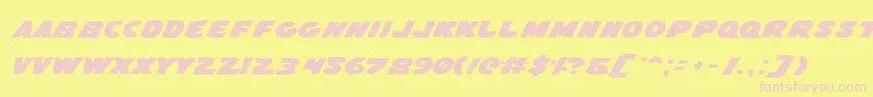 FlyingLeatherneckExpanded Font – Pink Fonts on Yellow Background