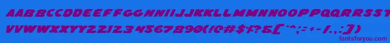 FlyingLeatherneckExpanded Font – Purple Fonts on Blue Background