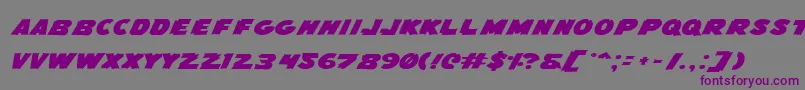 FlyingLeatherneckExpanded Font – Purple Fonts on Gray Background