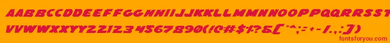 FlyingLeatherneckExpanded Font – Red Fonts on Orange Background