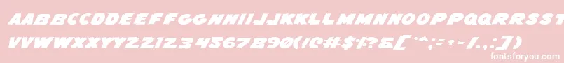 FlyingLeatherneckExpanded Font – White Fonts on Pink Background