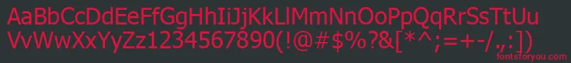 Tahoma Font – Red Fonts on Black Background