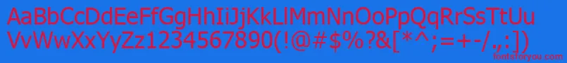 Tahoma Font – Red Fonts on Blue Background