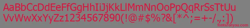 Tahoma Font – Red Fonts on Gray Background