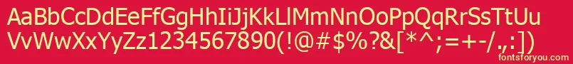 Tahoma Font – Yellow Fonts on Red Background