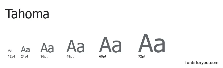 Tahoma Font Sizes