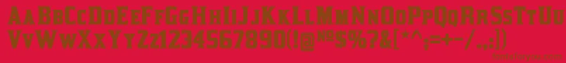 Fonte KirstyBd – fontes marrons em um fundo vermelho