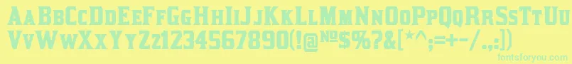 Шрифт KirstyBd – зелёные шрифты на жёлтом фоне