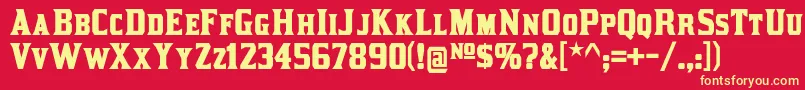 KirstyBd Font – Yellow Fonts on Red Background