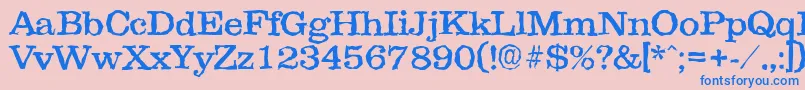 Clarerandom Font – Blue Fonts on Pink Background