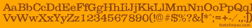 Clarerandom-Schriftart – Braune Schriften auf orangefarbenem Hintergrund