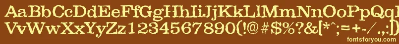 Clarerandom-fontti – keltaiset fontit ruskealla taustalla