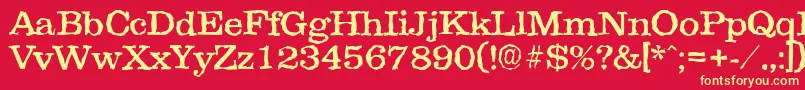 Clarerandom Font – Yellow Fonts on Red Background