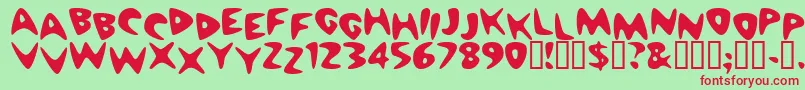 Cheapmotel Font – Red Fonts on Green Background