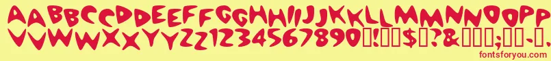 Cheapmotel Font – Red Fonts on Yellow Background