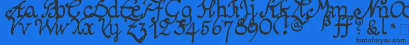 Schnitger1680Regular Font – Black Fonts on Blue Background